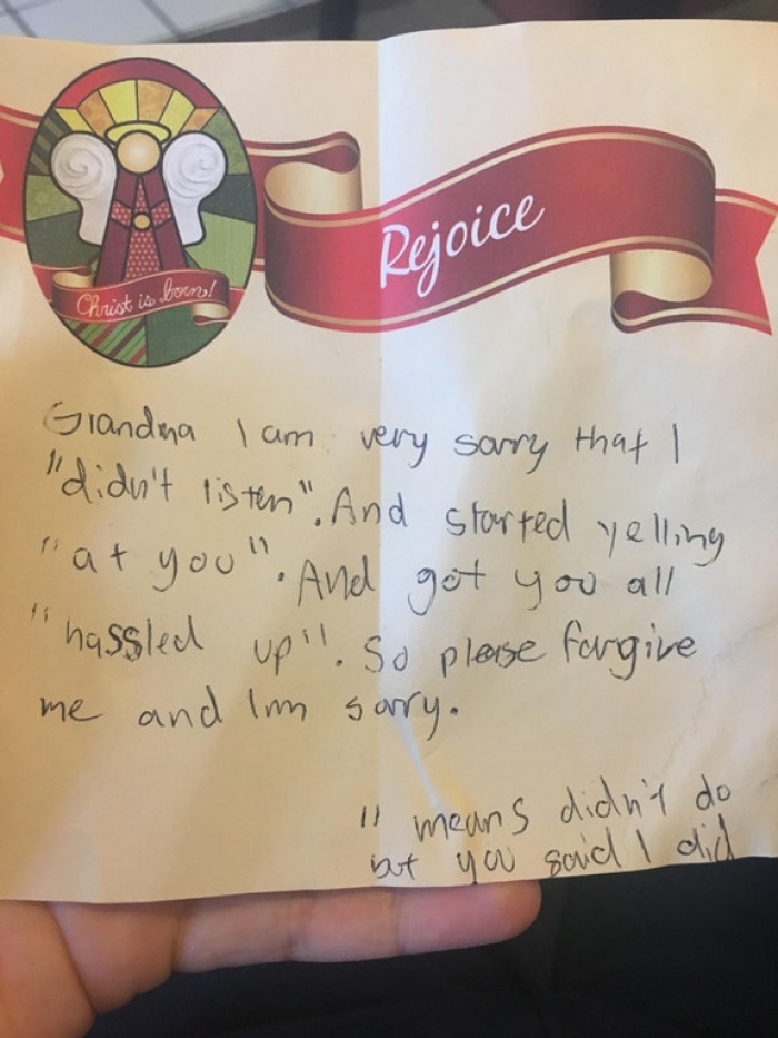 A lovely letter from son