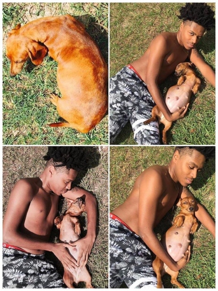 He set up a maternity shoot for his little lady
