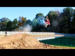 Street Bike Jump over the pond!