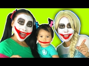 Frozen Elsa becomes Joker Elsa w/ Joker Girl