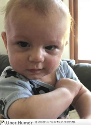 son took a nap on his Daddy and woke up a Super Villain.